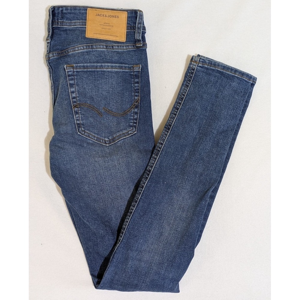 JACK & JONES Glenn Slim Fit Jeans Men's Blue Faded Denim Stretch Size 29W x 34L